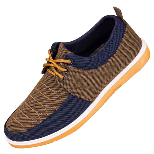 Zapatos casuales para hombre de lona con cordones, planos y cómodos, zapatos de barco, zapatos informales, zapatos de entrenamiento anchos, ligeros, transpirables, antideslizantes, zapatos de trabajo