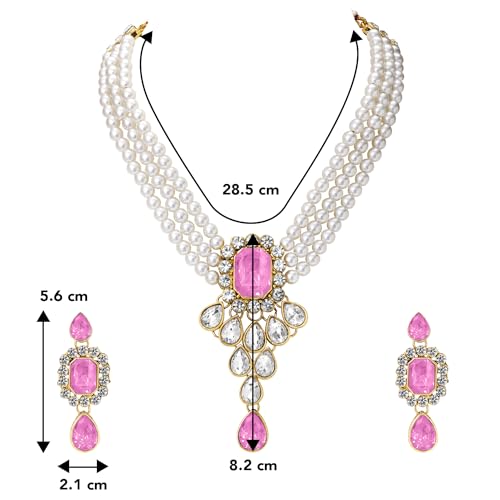 Image of Peora Crystal Faux Pearl Jewellery Gift Set for Women