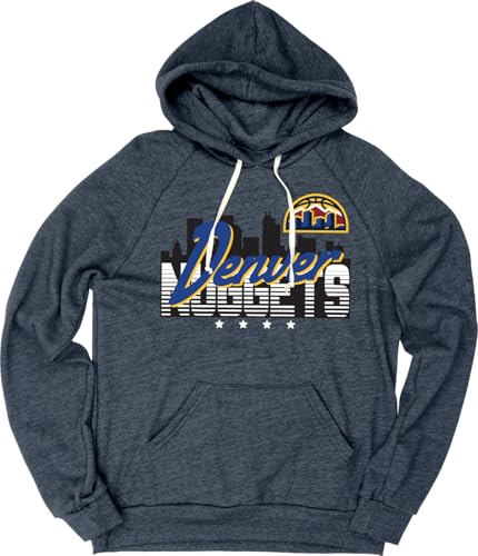 Blue 84 Denver Nuggets NBA Officially Licensed Tri-Blend Hooded Sweatshirt Flyline, Medium Team Color