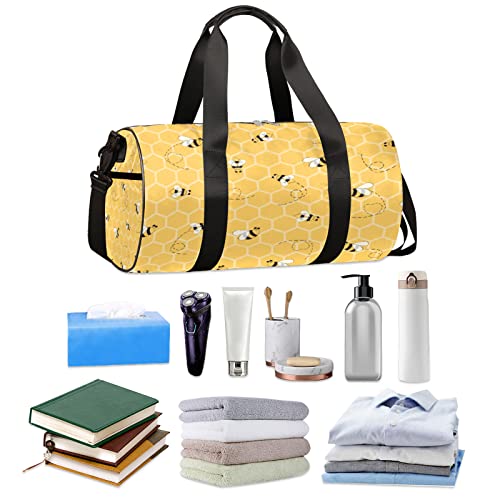 Honey Bees Travel Duffel Bag, Sports Gym Bag With Adjustable Strap Weekender Overnight Bag Carry On Bag For Men Women #TOP1