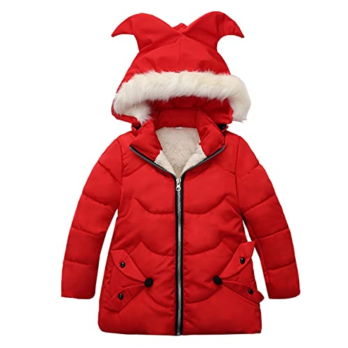 sfdgfhyf Toddler Girl's Winter Fleece Lined Long Parka Puffer Coat Thicken Ski Jacket with Removable Girls Size