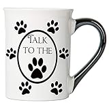 Cottage Creek Dog Mom & Dad Coffee Mug, 16 oz Ceramic Talk to the Paw Dog Coffee Cup – Ideal Gifts for Dog Lovers, Gifts for Women, Men, Grandparents, Friends