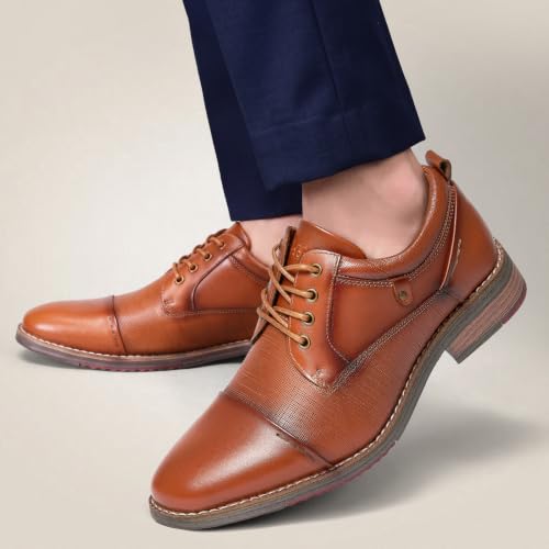 Image of Arkbird Men's Genuine Leather Oxford Dress Shoes - Lace-Up Business Formal Shoes for Office, Work & Daily Commute