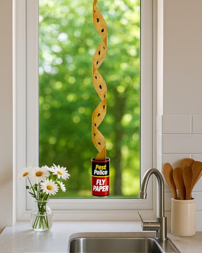 JKG® 8 PACK STICKY FLY TRAP CATCHER - Super Sticky Killer Strips Tape | Catches Moth, Flies, Mosquitos, Wasp, Flying Insects Killer | Extra Sticky Indoor House & Garden Outdoor (Non-Toxic Papers) - Image 4
