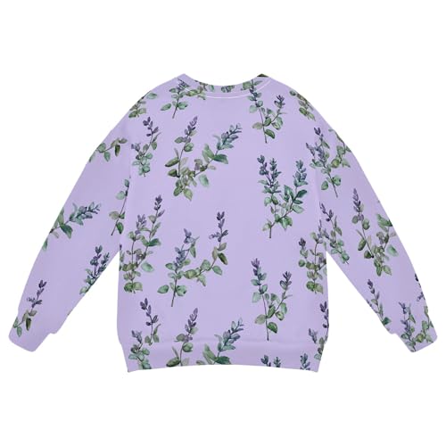 JUNZAN Cute Thyme Purple Big Girls Hoodie Sweatshirt Long Sleeve Kids Pullover Hoodie Sports 4T2