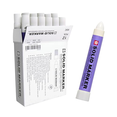 Sakura Solid Paint Markers - Permanent Marker Paint Pens - Window Wood & Glass Marker - White Paint - 12 Pack