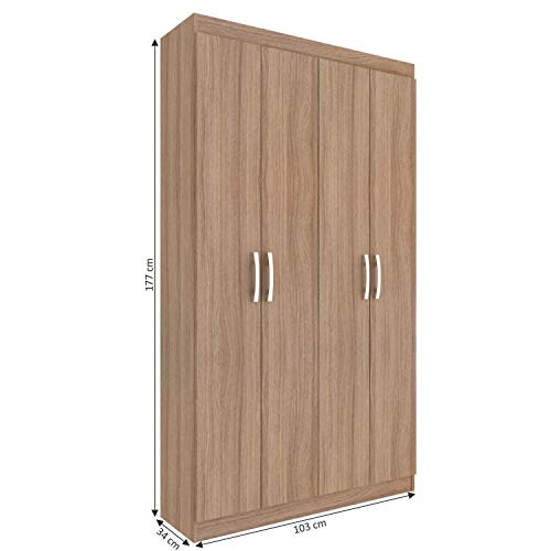 Armário Multiuso 4 Portas 8 Prateleiras Milão Espresso Móveis