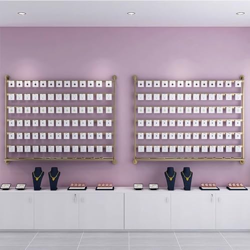 Wall Mounted Metal Jewelry Organizer - 5-Tier Display Shelf for Earrings, Necklaces, Keyrings - Perfect for Retail, Boutiques & Home Décor Storage Solutions