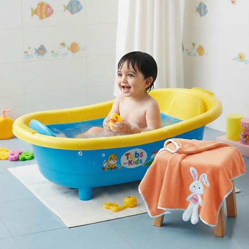 Image of Story@Home Kids Microfiber Bath Towel with Bunny Design | Quick Dry & Soft | 300 GSM | 120 x 70 cm | Lightweight Pool, Beach & Bath Towel for Boys & Girls | Orange