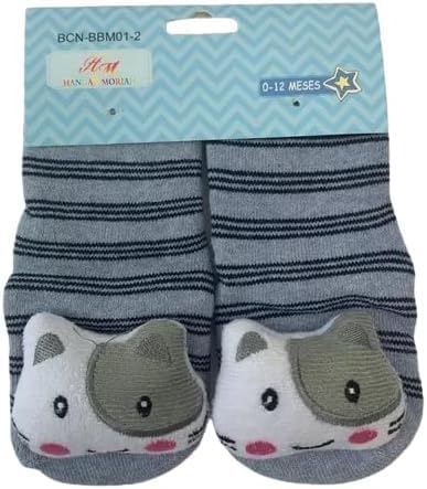 Kit 4 Pares Meia 3d Bebê Bichinho Infantil Inverno Menino algodão (0 a 12 meses)