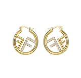 Hypoallergenic Gold Tone Letter F Earrings for Women - Delicate Diamond Initial...