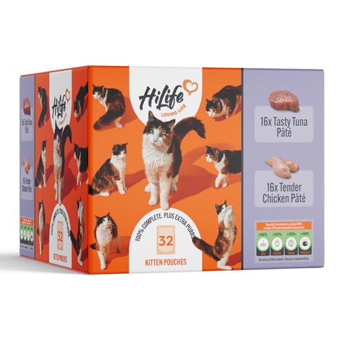 HiLife Kitten Mixed Chicken & Tuna Pate Cat Food, 32 Pouches