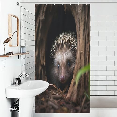 Rideau de douche hérisson en tissu de qualité supérieure imperméable 92x183