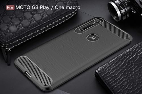 Image of Hybrid Carbon Fiber Back Case for Moto One Macro (Black)