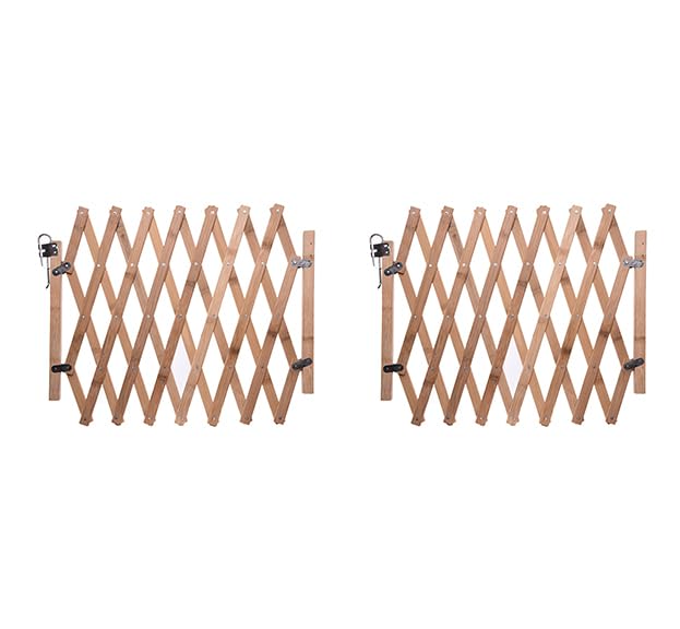 2Pack Pannelli di recinzione traliccio espandibile Cancello per animali domestici Recinto legno Recinto per cani retrattile Porta scorrevole Barriera espandibile per animali domestici,60-110 cm/48 cm