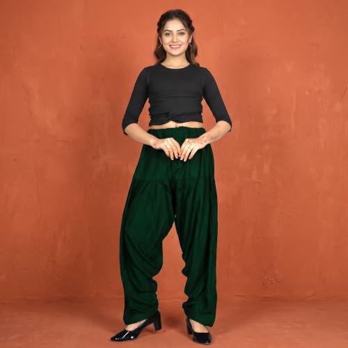 Image of FASHION GALLERY Women's Rayon Relaxed Fit Patiala Salwar with Full Length Drawstring Closure Type and Flexible Waist | Patiala Pant for Woman Free Size Fit Upto XXL