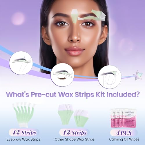 LaWink Bandas de Cera Fría para Depilación Facial y Cejas - Tiras para Depilación - imagen 4