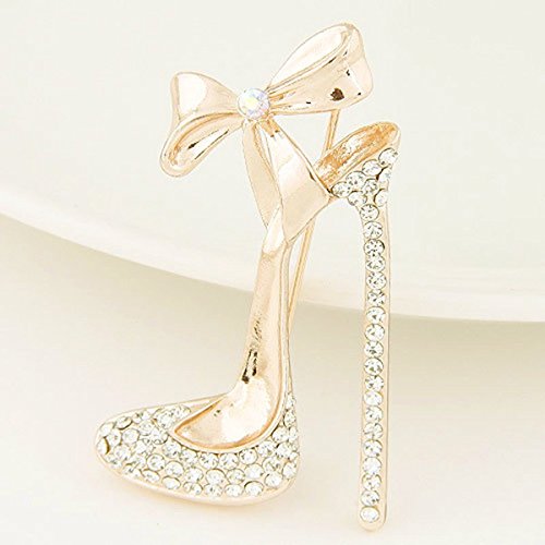 Oulii Brooch Pins Popular 18K Gold Filled Crystal High Heels Shoes Brooch Pin Jewelry Gift Valentine's Day Gift For Women #TOP1