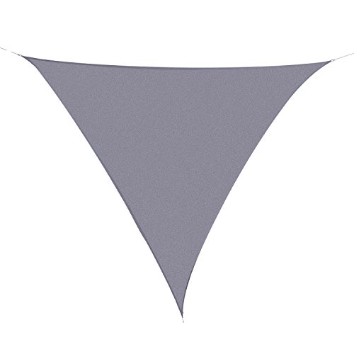 Toldo vela triangular Outsunny de tamaño 4x4x4m -Resistente al Agua Protección UV Poliéster Color Gris