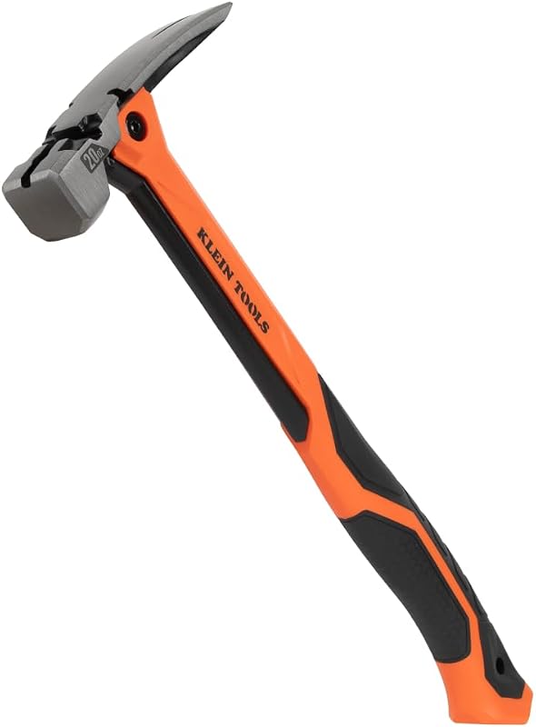 H81020 Anti-Vibration Smooth Face Hammer with Straight Claw, 20-Ounce Forged Steel, Magnetic Nail Starter and Extra-Large Squared Strike Face