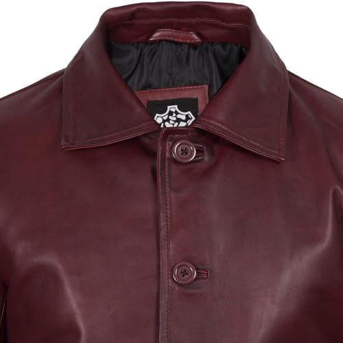 Image of fjackets Men's Leather Coat - Real Lambskin 3 /4 Length Long Jacket | Carcoat Style Outerwear