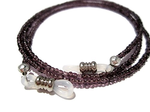 Atlanyards Pretty Plum Purple Seed Bead Eyeglass Holder Purple Beaded Eyeglass Chain #TOP2