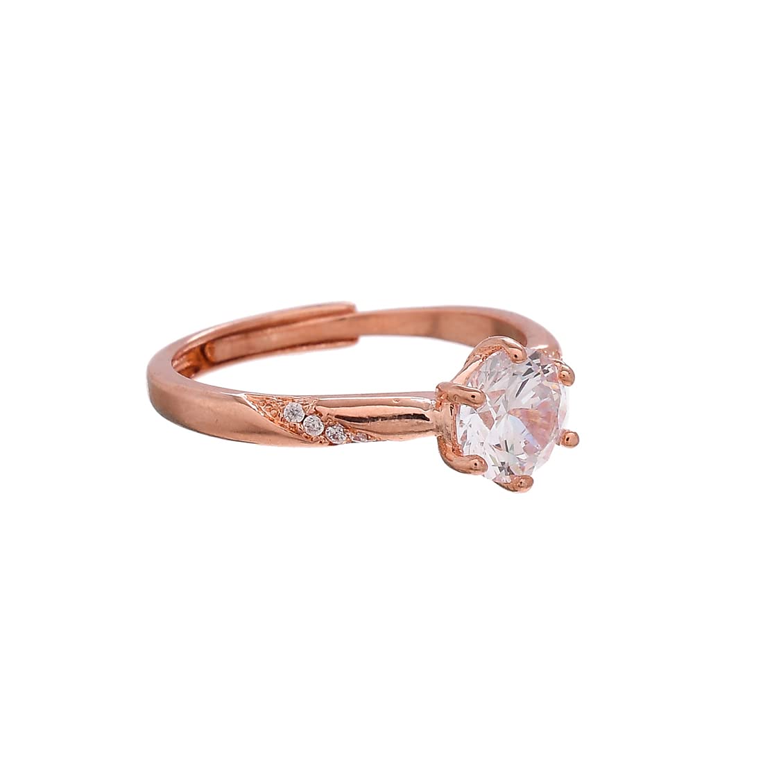 Sparkling Elegance Cluster Setting Zircons Adorned Ring-image-21