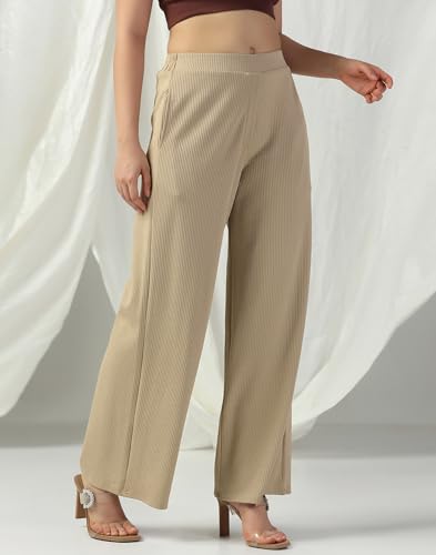 Image of Selvia Women's Lycra Straight Korean Style Trouser, Regular Fit Casual Pants