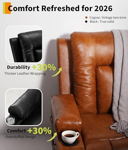 Image of Garvee Oversized Power Lift Recliner Chair - Heat and Massage, PU Leather Electric Lift Recliner for Elderly & Mobility Impaired, Adjustable Back and Legs, Heavy Duty Lift Chair for Seniors