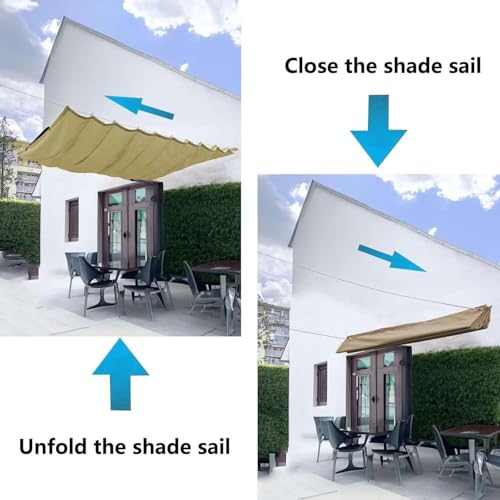 Voile d'ombrage rétractable imperméable avec revêtement PU - 4
