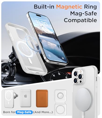 Image of Magnetic Compatible with iPhone 14 Pro Case, [Built-in Invisible Kickstand][Compatible with MagSafe] [Military Grade Shockproof] Slim Translucent Matte Phone Case for iPhone 14 Pro 6.1 inch