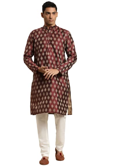 Kurta long homme en soie booti jacquard pour mariage indien traditionnel