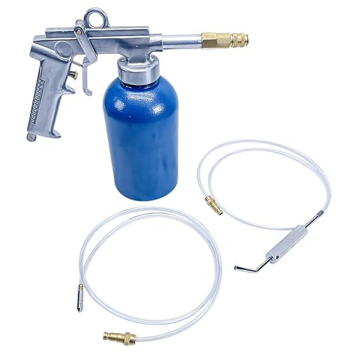 Caute Air Rust-Proofing Undercoating Spray Gun, 1100ml Cup, 58-87 PSI, with Two Flexible Wands and PTFE Thread Seal Tape