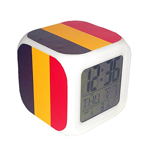 Boyan Led Alarm Clock Belgium National Flag Design Creative Desk Table Clock Glowing Led Digital Alarm Clock Kids Toy Gift #TOP1