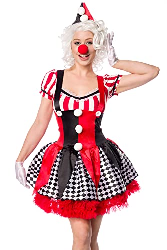 Costume de carnaval sexy clown rouge 80155 pour silhouette sublime