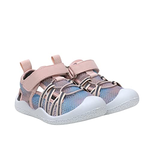 Image of Robeez Girls Slip Resistant Neoprene Water Shoes for Summer, Beach, Pool, Gradient Light Pink Mesh, 12-18 months