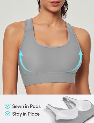Image of IUGA High Impact Sports Bras for Women High Support Racerback Sports Bra with Sewn-in Pads Adjustable Straps