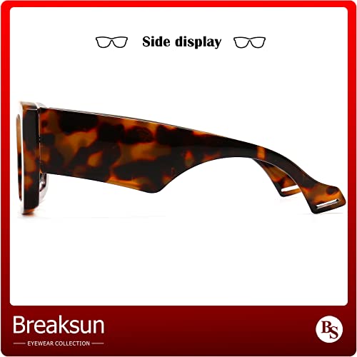 Image of Breaksun Thick Frame Blue Light Glasses for Women Men Fashion Oversized Square Computer Gaming Eyeglasses