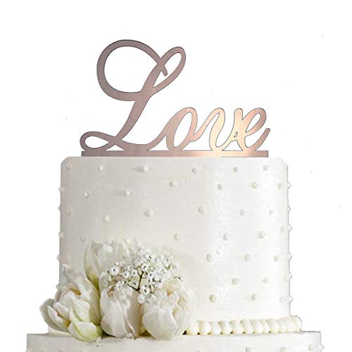 Jieein NJ-0244 Love Cake Topper - Wedding/Engagement/Bridal Shower/Anniversary/Birthday/Bachelorette/Confession Party Decorations Supplies cover