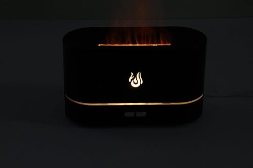 Miniatura 8 de Difusor de aceite esencial con efecto de llama, negro, luz LED de estado de ánimo, control de 2 botones