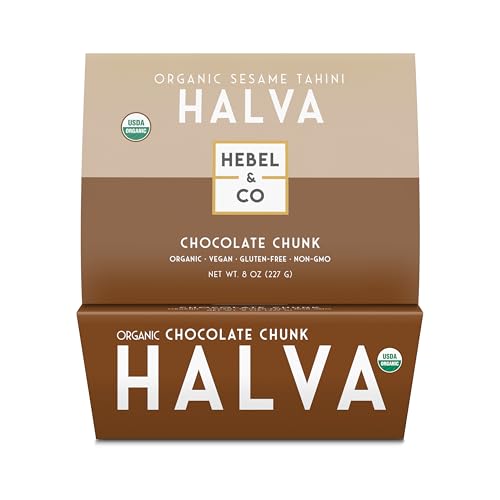 HEBEL & CO Chocolate Chunk Halva - 8 oz | Certified USDA Organic, Gluten Free, Kosher & Vegan