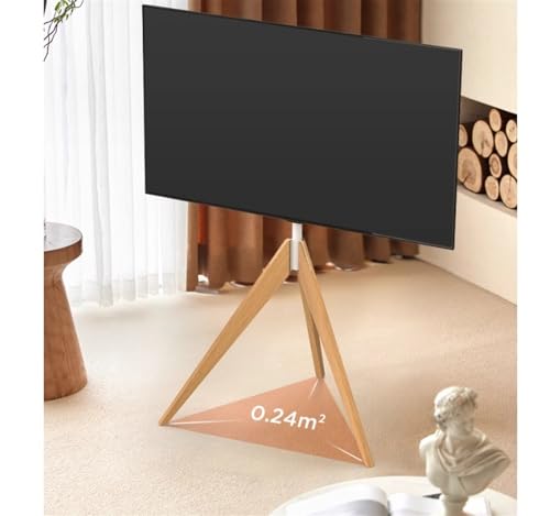 Support TV au sol trépied bois réglable pour optimiser l'espace de vie