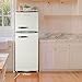 magictec Retro Kühlschrank mit Gefrierfach | 120L(88L/32L) | Low Frost | Kühl Gefrier Kombination | Vintage Design | LED Beleuchtung | Creme