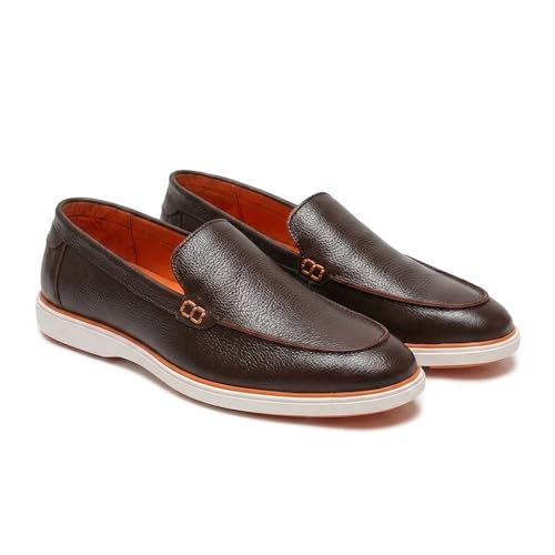 Image of HAYES LONDON Genuine Leather Loafers for Men | Casual Slip-On Shoes | Breathable & Comfortable Summer Wear | Lightweight Walking Shoes