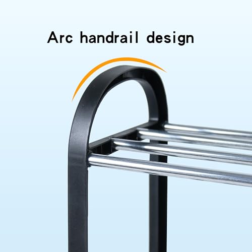 Image of Strassis Design Metal Single Garment Stand with Bottom Shelves Garment Rack Metal Coat Hanging Rack with Multipurpose Shelf Clothes Shoes Blanket Standing Storage Organizer 4 Hooks Coat Rack (Black)