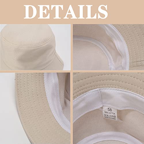 قبعة الدلو الرياضية للجنسين من لبمويرا، مجموعة تحتوي على 3 قبعات بألوان سادة، قبعة شمسية بتصميم رياضي صيفي قابلة للطي ومناسبة للأنشطة الخارجية، الألوان: أسود/أبيض/بيج، المقاس مقاس واحد