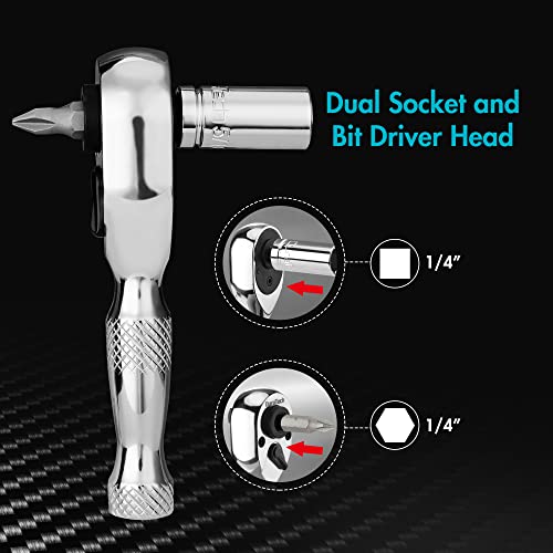 DURATECH 1/4-Inch Stubby Ratchet Wrench, Socket&Bit Driver, 72-Tooth by DURATECH - Used condition - Image 2