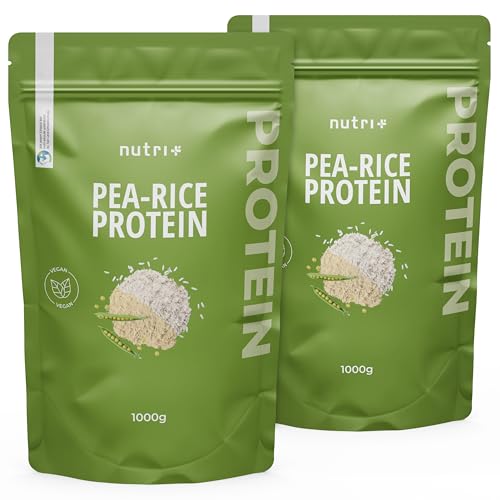 Proteine Del Pisello + Riso Neutre 1 Kg - Proteina Vegana In Polvere Senza Soia, Zucchero, Lattosio O Edulcorante, Sucralosio - Natural Protein 1000 G - 77% Contenuto Proteico - 6