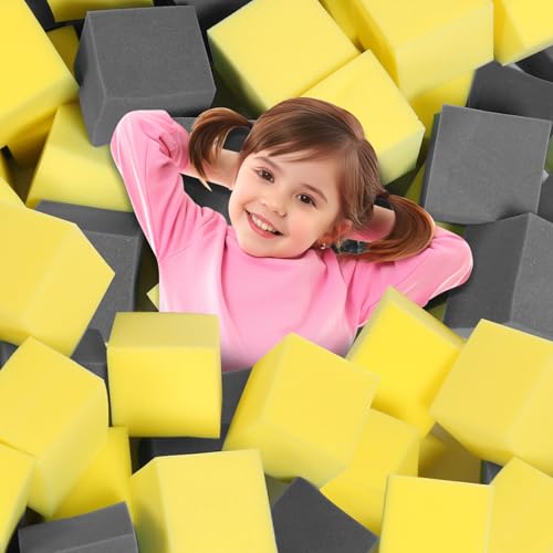 TAYUQEE Lot de 24 cubes de piscine en mousse de 12,7 cm – Blocs de protection multi-sports pour gymnastique, trampoline, parkour, skate parks et BMX – Gris...
