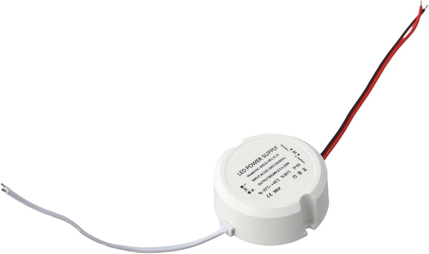12W LED Transformer Supply, 100-265V AC to 12V/24V DC, IP66 Waterproof Miniature Low Voltage Transformer Indoor & Outdoor LED Lighting, ABS Housing(24V 12W)